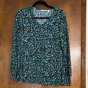 Susan Graver Liquid Knit tunic with cuffed sleeves Sz Small